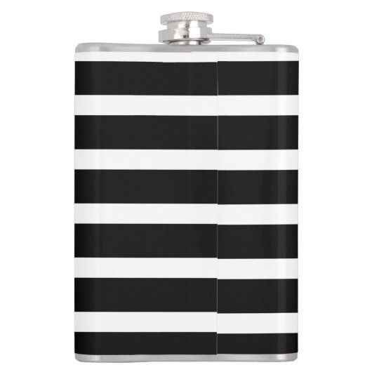 Stijlvol zwart pantherkat — wit modern heupfles (Achterkant)