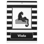 Stijlvol zwart pantherkat — wit modern klembord (Achterkant)