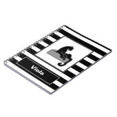 Stijlvol zwart pantherkat — wit modern notitieboek (Linkerzijde)