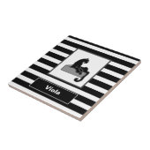 Stijlvol zwart pantherkat — wit modern tegeltje (Zijkant)