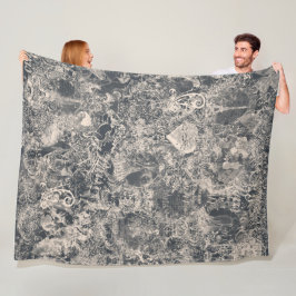 Stijlvol zwart Parijs toile ontwerp Fleece Deken