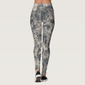 Stijlvol zwart Parijs toile-ontwerp Leggings (Achterkant)