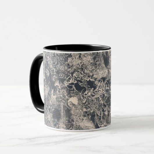 Stijlvol zwart Parijs Toile-ontwerp Mok (Voorkant links)