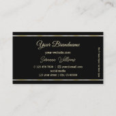 Stijlvol zwart platte gouden strips met Logo Visitekaartje (Achterkant)