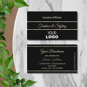 Stijlvol zwart platte gouden strips met Logo Visitekaartje