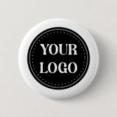 Stijlvol zwart QR-code ontwerp | Elegant merk Ronde Button 5,7 Cm (Voorkant)