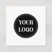 Stijlvol zwart QR-codeontwerp | Elegant merk Vierkante Visitekaartje (Voorkant)