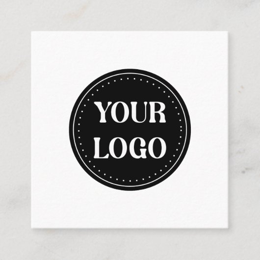 Stijlvol zwart QR-codeontwerp | Elegant merk Vierkante Visitekaartje (Voorkant)