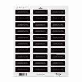 Stijlvol zwart retouradres etiket (Full Sheet)