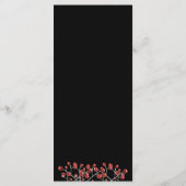 Stijlvol Zwart Rood Berry 4 Course Wedding Menu (Achterkant)