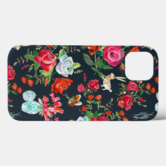 Stijlvol zwart-rood geheim Roos Tuinpatroon Case-Mate iPhone Case (Achterkant (horizontaal))