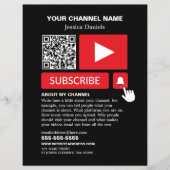 Stijlvol Zwart & Rood - QR Code, Youtube - Vlogger Flyer (Voorkant)