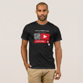Stijlvol Zwart & Rood - QR Code, Youtube - Vlogger T-shirt (Voorkant volledig)