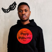 Stijlvol Zwart Rood Sinaasappel Maan Halloween Man Hoodie