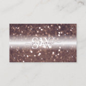 Stijlvol zwart Roos Gold Glitter Initialen Visitekaartje (Voorkant)