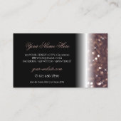 Stijlvol zwart Roos Gold Sparking Glitter Luxury Visitekaartje (Achterkant)