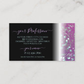 Stijlvol zwart roze Blauwgroen mousserend glitter  Visitekaartje (Achterkant)