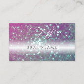 Stijlvol zwart roze Blauwgroen mousserend glitter  Visitekaartje (Voorkant)