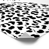 Stijlvol zwart-roze luipaard dierlijk wit ontwerp poster (Hoek)