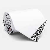 Stijlvol zwart-roze luipaard dierlijk wit ontwerp stropdas (Opgerold)