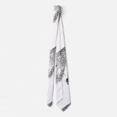 Stijlvol zwart-roze luipaard dierlijk wit ontwerp stropdas (Achterkant)