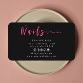 Stijlvol zwart roze nageltechnicus Visitekaartje
