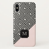 Stijlvol zwart roze zwart monogram van Latijns mod Case-Mate iPhone Case (Achterkant)