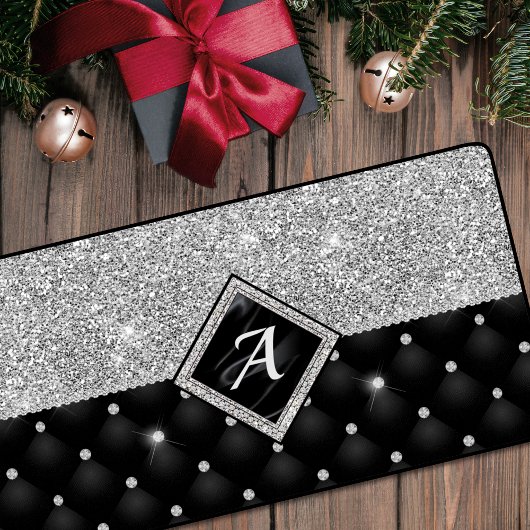 Stijlvol zwart ruitmonogram Crystal Silver Bureaumat