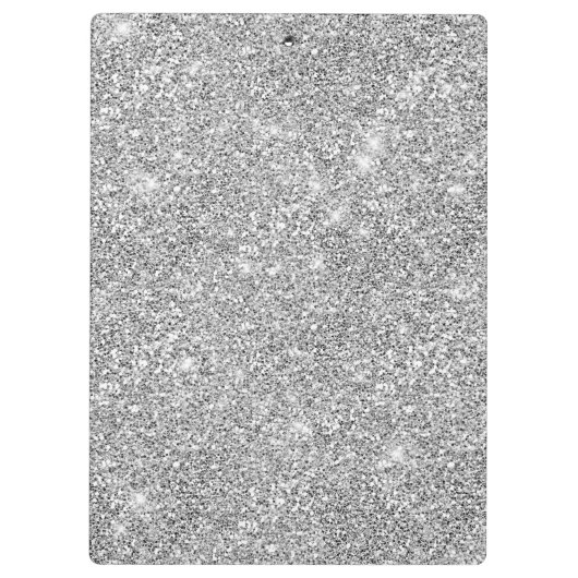 Stijlvol zwart ruitmonogram Crystal Silver Klembord (Achterkant)