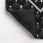 Stijlvol zwart ruitmonogram Crystal Silver Muismat (Hoek)