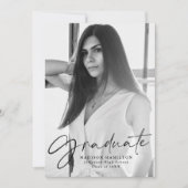 Stijlvol zwart Script-fotoAfstuderen Aankondiging (Voorkant)