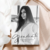 Stijlvol zwart Script-fotoAfstuderen Aankondiging