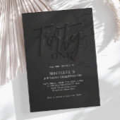 Stijlvol zwart script veertig 40e volwassene verja kaart