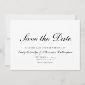 Stijlvol zwart Script White Formulier Save The Date (Voorkant)