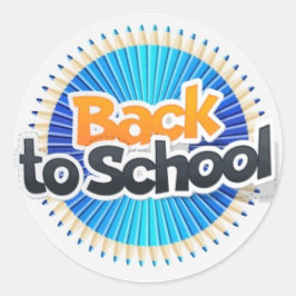 Stijlvol Zwart & Sinaasappel Terug naar School Rou Ronde Sticker