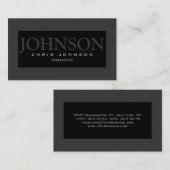 Stijlvol zwart Striped Grey Manager Visitekaartje (Voorkant / Achterkant)