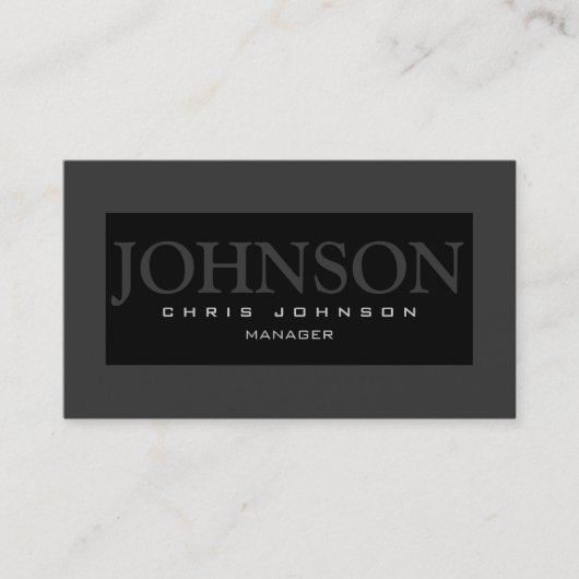 Stijlvol zwart Striped Grey Manager Visitekaartje (Voorkant)