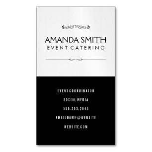 Stijlvol zwart subtiel avy patroon magnetisch visitekaartje