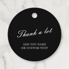 Stijlvol zwart typografie-ontwerp voor dank je wel bedankjes labels