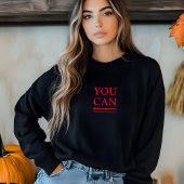 Stijlvol zwart U kunt rode letters afdrukken Vrouw Trui