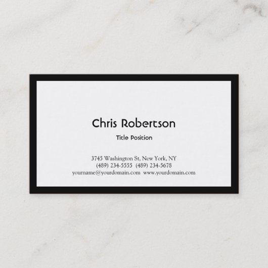 Stijlvol zwart Visitekaartje met zwarte tinten (Voorkant)