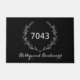 Stijlvol zwart-voorklep met adres | Groot Deurmat