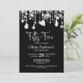 Stijlvol Zwart Wit 55ste Verjaardagsfeest Kaart (Staand voorkant)