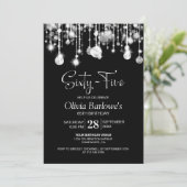 Stijlvol Zwart Wit 65ste Verjaardagsfeest Kaart (Staand voorkant)