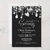 Stijlvol Zwart Wit 70ste Verjaardagsfeest Kaart (Voorkant)