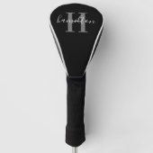 Stijlvol zwart-wit, aangepast monogram, Initiaal Golfheadcover (Voorkant)