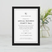Stijlvol zwart-wit aangepaste Logo Business Event Kaart (Staand voorkant)