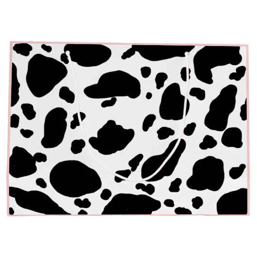 Stijlvol zwart-wit afdrukpatroon Bleek roze Groot Cadeauzakje (Achterkant)