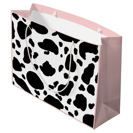 Stijlvol zwart-wit afdrukpatroon Bleek roze Groot Cadeauzakje (Achterkant Gekanteld)