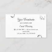 Stijlvol zwart-wit  beeld met monogram visitekaartje (Achterkant)